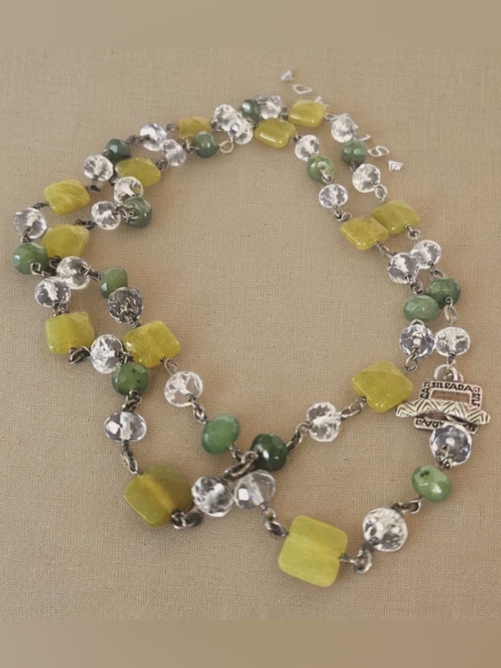 Silpada Jade and Crystal BeadedNecklace  Sterling Silver N1247